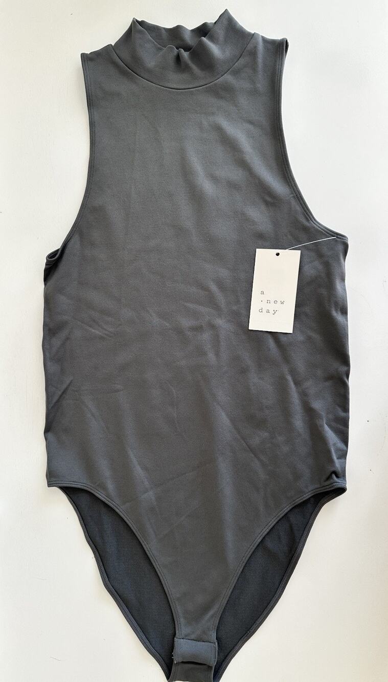 A New Day Women’s Gray Sleeveless Bodysuit XS & S New With Tags